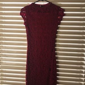 Burgundy cap sleeve dress